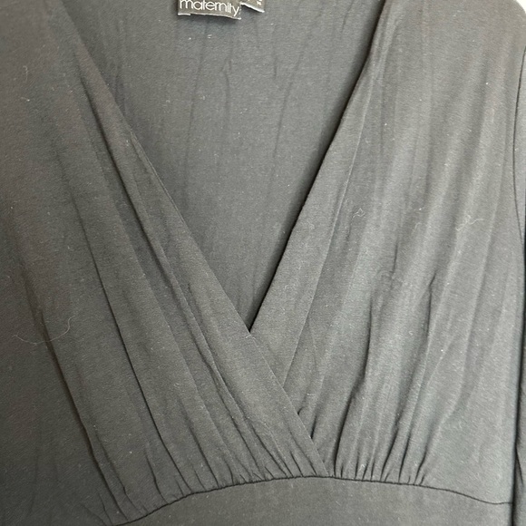 ASOS Maternity Black Faux Wrap Dress Size 14 - Picture 2 of 4